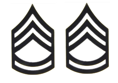 United States Army SFC E7 Insignia of Rank 1.25" Black Lapel Pins (Set of Two)