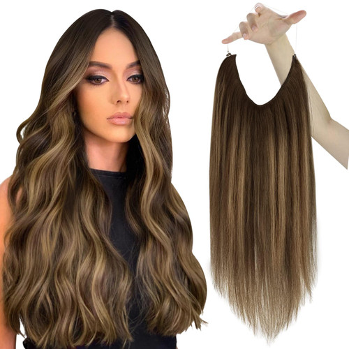 Sunny Wire Hair Extensions Invisible Wire Human Hair Extensions Dark Brown to Caramel Blonde Mix Brown Balayage Hair Extensions Real Human Hair Hairpiece Extensions 12Inch 80G Sunny Wire Hair Extensions Invisible Wire Human Hair Extensions Dark Brown to Caramel Blonde Mix Brown Balayage Hair Extensions Real Human Hair Hairpiece Extensions 12Inch 80G