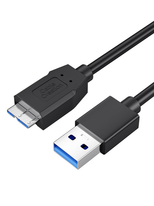 CableCreation USB External Hard Drive Cable 3.3FT, USB 3.0 Micro B Cable 5Gbps Data, USB 3.0 External Hard Drive Cord Works for WD Toshiba Seagate Hard Drive Galaxy S5, and More 1m Black