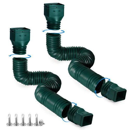 plusgutter Green-2pack Rain Gutter Downspout Extensions Flexible, Drain Downspout Extender,Down Spout Drain Extender, Gutter Connector Rainwater Drainage,Extendable from 21 to 68 Inches. plusgutter Green-2pack Rain Gutter Downspout Extensions Flexible, Drain Downspout Extender,Down Spout Drain Extender, Gutter Connector Rainwater Drainage,Extendable from 21 to 68 Inches.