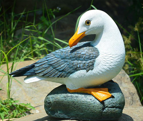 coolboy Real Seagull Figurine,Sea Bird Figurine Nautical Statue Seagull Figurine Decorations Garden Bird Statue Coastal Beach Home Table Decorations Nautical Gifts Seagull Figures Seagull Sculpture