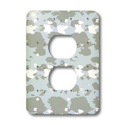 3dRose LSP_36174_6 Blue and Grey Camouflage Military Fashion 2 Plug Outlet Cover