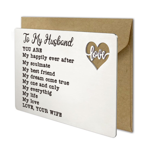 YODOCAMP To My Husband Gifts Wallet Card from Wife, I Choose You Cards for Him Husband on Wedding Day, Groom Gift from Bride, Engagement Card, I Love Husband Card, Anniversary Christmas Presents