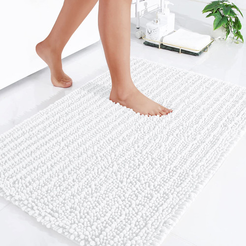 Arotive Luxury Chenille Bathroom Rug Mat, Extra Soft Thick Absorbent Shaggy Bath Rugs, Non-Slip Machine Wash Dry Plush Bath Mat for Bathroom, Shower, and Tub (24"x16", White) Arotive Luxury Chenille Bathroom Rug Mat, Extra Soft Thick Absorbent Shaggy Bath Rugs, Non-Slip Machine Wash Dry Plush Bath Mat for Bathroom, Shower, and Tub (24"x16", White)