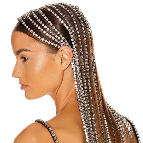 YERTTER Dainty Silver Sparkly Tennis Chain Rhinestone Headband Long Tassel Chain HeadPieces Crystal Hairhoop Headband Hair Accessories for Wedding Brides Party Prom Costume (Silver 2) YERTTER Dainty Silver Sparkly Tennis Chain Rhinestone Headband Long Tassel Chain HeadPieces Crystal Hairhoop Headband Hair Accessories for Wedding Brides Party Prom Costume (Silver 2)