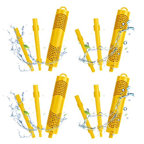 ACETOP Spa Mineral Stick 4 Pack Hot Tub Filter with 4 Months Lifetime Cartridge Universal for Spas Filters Swimming Pool Fish Pond (Yellow)