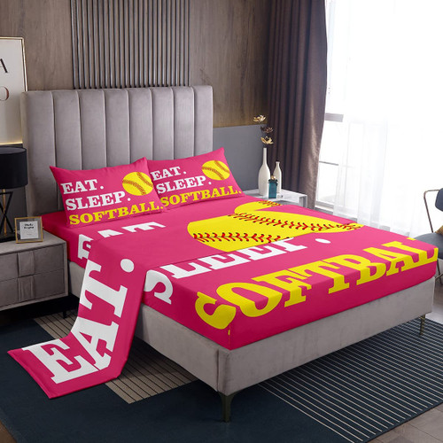 Feelyou Softball Sheets Set Twin Size for Girls Boys Kids Ball Sports Theme Sheets with Deep Pocket Fitted Sheet Bright Pink Yellow Room Decorative Bed Sheet Set Softball Lover Bed Set 3Pcs Feelyou Softball Sheets Set Twin Size for Girls Boys Kids Ball Sports Theme Sheets with Deep Pocket Fitted Sheet Bright Pink Yellow Room Decorative Bed Sheet Set Softball Lover Bed Set 3Pcs