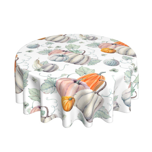 Sunshineyan Thanksgiving Fall Round Tablecloth 60 Inch, Autumn Harvest Pumpkin Tablecloths Stain Resistance Polyester Table Cloth for Holiday Parties Kitchen Dining Indoor Outdoor Sunshineyan Thanksgiving Fall Round Tablecloth 60 Inch, Autumn Harvest Pumpkin Tablecloths Stain Resistance Polyester Table Cloth for Holiday Parties Kitchen Dining Indoor Outdoor