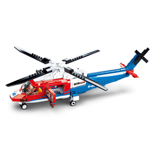 DAHONPA Sea Rescue Helicopter Light Weight Utility City Airplane Building Bricks Set, 402 Pieces Air-Force Build Blocks Toy, Gift for Kid and Adult