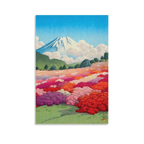 Room Aesthetic Posters Azalea Garden And View of Mount Fuji Painting Art Wall Art Deco Canvas Printe Canvas Painting Wall Art Poster for Bedroom Living Room Decor 16x24inch(40x60cm) Unframe-style Room Aesthetic Posters Azalea Garden And View of Mount Fuji Painting Art Wall Art Deco Canvas Printe Canvas Painting Wall Art Poster for Bedroom Living Room Decor 16x24inch(40x60cm) Unframe-style