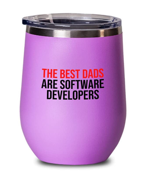 Flairy Land Software developers Pink Wine Tumbler 12oz - dads are Software developers - Software Engineering Dad Software Developer Computer Geek Gifts Network Engineer Computer Science