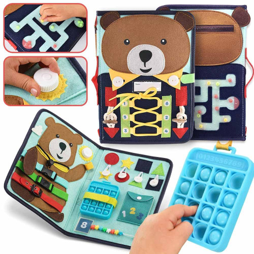 PUTSKA Busy Board for Toddlers 2-4, Sensory Toys Montessori Busy Book for Toddlers 1-3, Airplane Travel Essentials Kids, Quiet Book, Educational Toys for 2 Year Old PUTSKA Busy Board for Toddlers 2-4, Sensory Toys Montessori Busy Book for Toddlers 1-3, Airplane Travel Essentials Kids, Quiet Book, Educational Toys for 2 Year Old