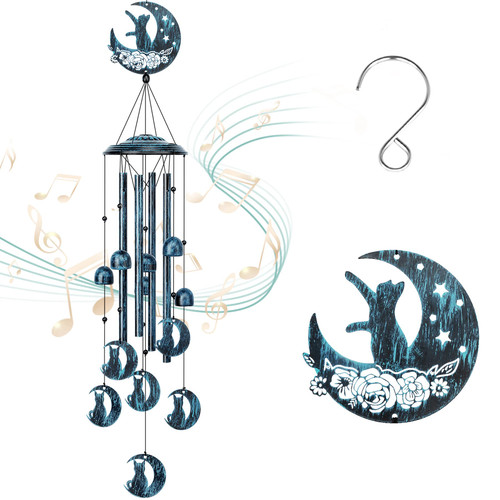 LESES Wind Chimes, Cat Memorial Wind Chime for Outside Cat Lover Gifts for Women Grandma, 35" Sympathy Wind Chimes Outdoor Clearance Home Garden Decoration Windchimes for Yard, Patio LESES Wind Chimes, Cat Memorial Wind Chime for Outside Cat Lover Gifts for Women Grandma, 35" Sympathy Wind Chimes Outdoor Clearance Home Garden Decoration Windchimes for Yard, Patio