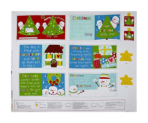 Studio E Fabrics Huggable & Loveable Holiday Books Merry Christmas Little One 36" Panel Red