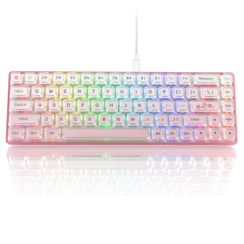 Womier W-K68 60% Keyboard Gaming- Gradient Pink Mechanical Keyboard, Hot-Swappable Keyboard, RGB Custom Mini Keyboard with Arrow Keys/Software Supported - Linear White Switch Womier W-K68 60% Keyboard Gaming- Gradient Pink Mechanical Keyboard, Hot-Swappable Keyboard, RGB Custom Mini Keyboard with Arrow Keys/Software Supported - Linear White Switch