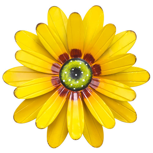 YEAHOME Sunflower Wall Decor, 11'' Metal Flower Wall Art Decorations, Sunflower Spring Yard Garden Decor Hanging for for Kitchen, Bathroom, Home Decor Boho Art, Handmade Gift for Outdoor or Indoor