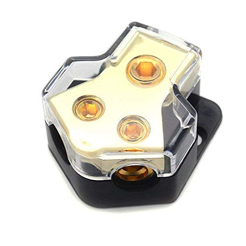 Sydien 2 Way Power Distributor Block Car Audio Splitter, 1x0GA Input 2x4GA Output
