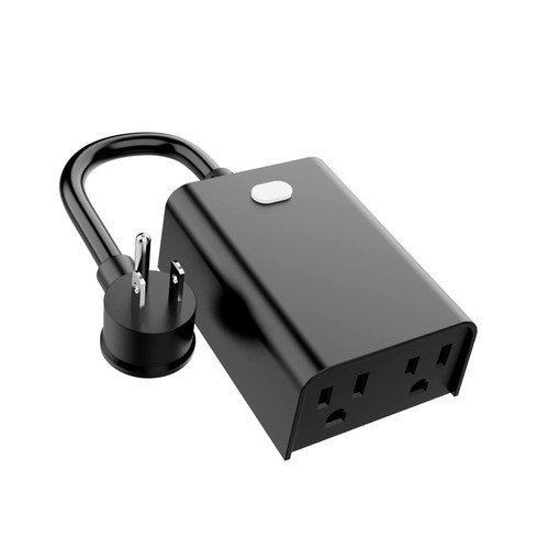 New One Zwave Outdoor Smart Plug, 700 Series Zwave Outlet with 2 Independent Outlets,ZWave Hub Required, Built-in Zwave Repeater, Work with Alexa, SmartThings