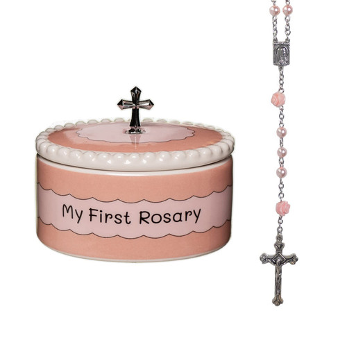 Cascade Goods - Girls My First Pink Rosary & Keepsake Box, Catholic Baptism Gifts for Baby Girl or Dedication Baptism Gifts for Girl or Kids Cascade Goods - Girls My First Pink Rosary & Keepsake Box, Catholic Baptism Gifts for Baby Girl or Dedication Baptism Gifts for Girl or Kids