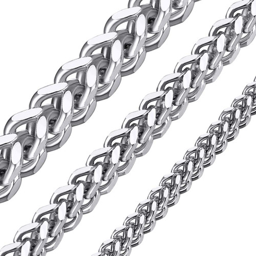ChainsHouse Men Womens 4.5MM Chain Link Necklace Stainless Steel Franco Curb Chain, 14", Send Gift Box ChainsHouse Men Womens 4.5MM Chain Link Necklace Stainless Steel Franco Curb Chain, 14", Send Gift Box