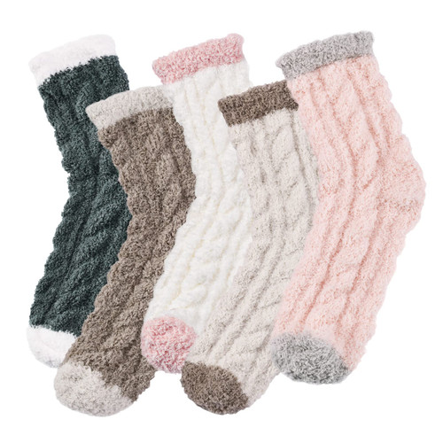 Clothirily 5 Pair Fuzzy Socks for Women - Fluffy Socks Women, Soft Cozy Socks Slipper Socks for Women, Women Winter Super Warm Fuzzy Sleeping Socks, Morandi Color Clothirily 5 Pair Fuzzy Socks for Women - Fluffy Socks Women, Soft Cozy Socks Slipper Socks for Women, Women Winter Super Warm Fuzzy Sleeping Socks, Morandi Color