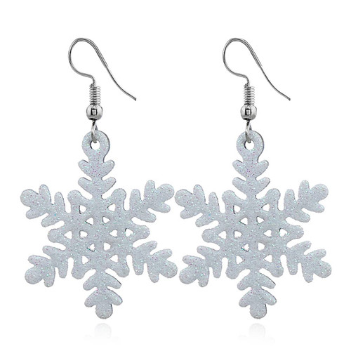 Lightweight Leather Snowflake Drop Earrings Glitter Snow Flower Dangle Earrings Christmas Festive Holiday Winter Jewelry for Women Girls Birthday Gifts-white Lightweight Leather Snowflake Drop Earrings Glitter Snow Flower Dangle Earrings Christmas Festive Holiday Winter Jewelry for Women Girls Birthday Gifts-white