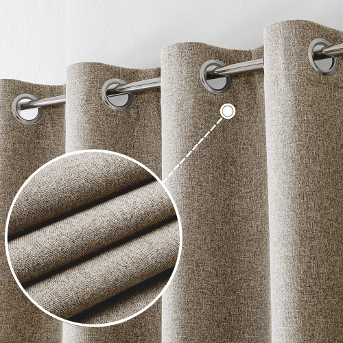 CUCRAF Full Blackout Curtains 95 Inch Length 2 Panels Set, Room Darkening Linen Textured Window Treatment Drapes, Thermal Insulated Grommet Curtain for Bedroom Living Room, 52 x 95 Inches, Khahi CUCRAF Full Blackout Curtains 95 Inch Length 2 Panels Set, Room Darkening Linen Textured Window Treatment Drapes, Thermal Insulated Grommet Curtain for Bedroom Living Room, 52 x 95 Inches, Khahi