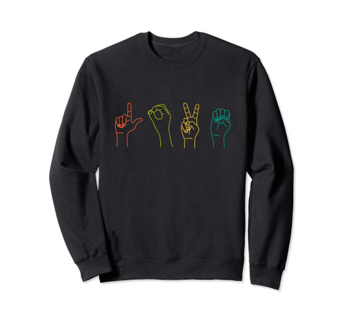 Love ASL Sign language Alphabet Valentines Day Gift idea Sweatshirt