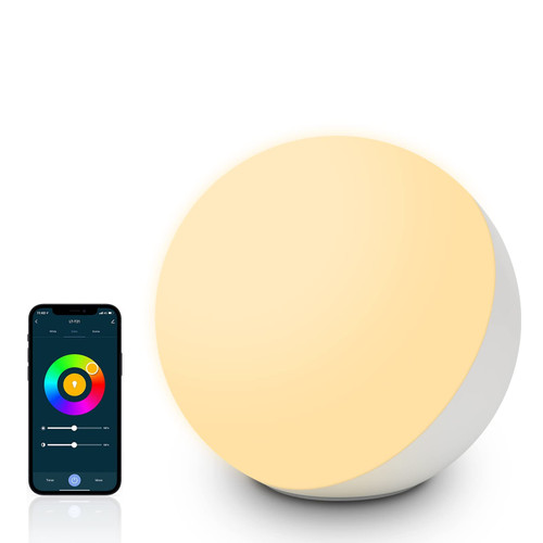 EASEMO Upgraded Smart Table Lamp, Dimmable App Wi-Fi and Voice Control Lamp with Scene Modes, Multicolor Smart Bedside Lamp for Kid Compatible with Alexa & Google Assistant (Voice+App+Touch Control)
