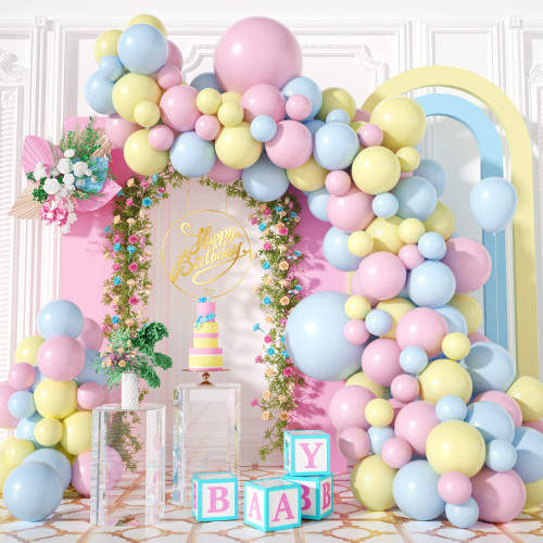 Blue Yellow Balloon Arch Kit, Pastel Balloon Garland Kit, Blue Yellow Pink Latex Balloons Birthday Balloon, Blue Pink Balloons Arch Kit for Birthday Party Decorations Baby Shower Wedding Decorations Blue Yellow Balloon Arch Kit, Pastel Balloon Garland Kit, Blue Yellow Pink Latex Balloons Birthday Balloon, Blue Pink Balloons Arch Kit for Birthday Party Decorations Baby Shower Wedding Decorations