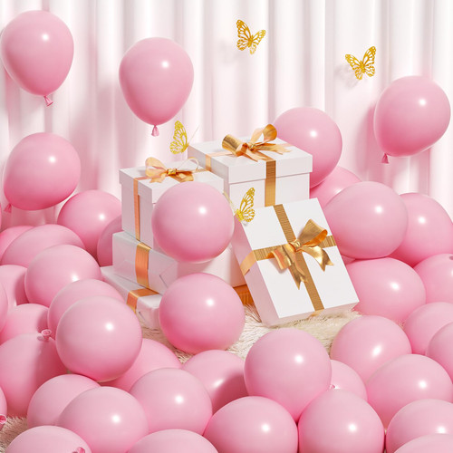 FOTIOMRG 70pcs 5inch Pink Balloons, Small Light Pink Latex Party Balloons Helium Quality for Birthday Wedding Bridal Baby Shower Gender Reveal Pink Princess Party Decorations (with Pink Ribbon) FOTIOMRG 70pcs 5inch Pink Balloons, Small Light Pink Latex Party Balloons Helium Quality for Birthday Wedding Bridal Baby Shower Gender Reveal Pink Princess Party Decorations (with Pink Ribbon)
