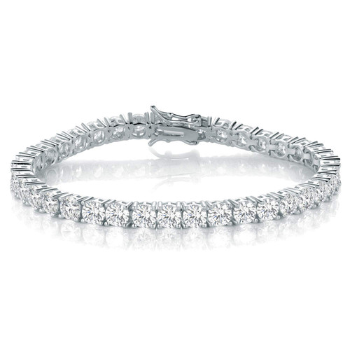 GMESME 18K White Gold Plated Classic Tennis Bracelet Round 5mm Cubic Zirconia 8.5 Inch GMESME 18K White Gold Plated Classic Tennis Bracelet Round 5mm Cubic Zirconia 8.5 Inch