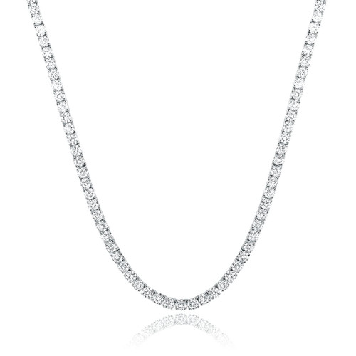 Gemsme 18K White Gold Plated 3.0mm Round Cubic Zirconia Classic Tennis Necklace For Women (24) Gemsme 18K White Gold Plated 3.0mm Round Cubic Zirconia Classic Tennis Necklace For Women (24)