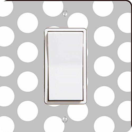 Rikki Knight Grey Polka Dots Single Rocker Light Switch Plate