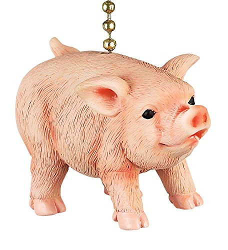 Clementine Designs Farmers Pig Decorative Ceiling Fan Light Dimensional Pull