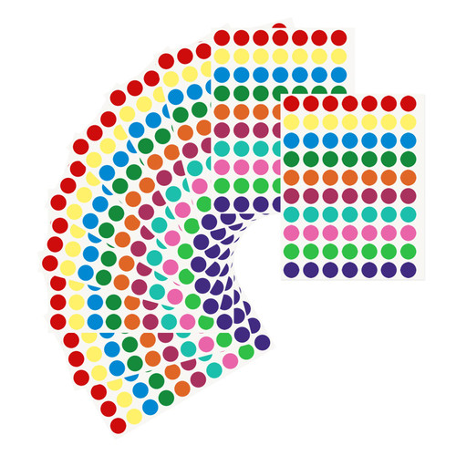 700 PCS Dot Stickers, Circle Stickers Assorted Colors Coding Labels, 3/4 Inch Round Colored Dot Stickers