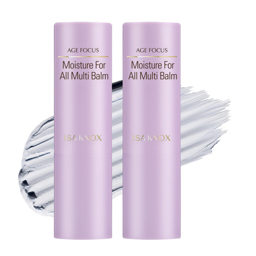 ISA KNOX Age Focus Moisture Multi Balm Stick (Pack of 2, 0.2+0.2oz) - Moisturizing & Elasticity Care Oil Balm Stick by LG Beauty. Hyaluronic Acid, Collagen.