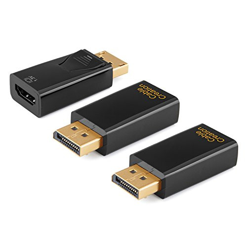 DP to HDMI Adapter [3-Pack], CableCreation 1080P Gold Plated Displayport to HDMI Converter Male to Female 1.3V Black