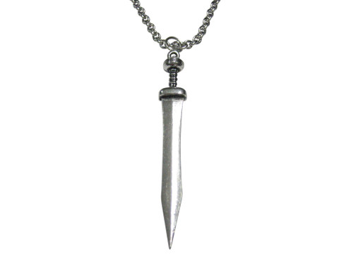 Kiola Designs Silver Toned Sleek Sword Pendant Necklace