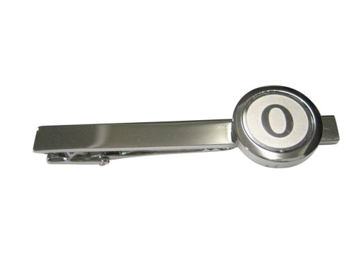 Kiola Designs Silver Toned Round Letter O Monogram Tie Clip