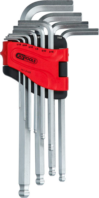 KS Tools 151.5100 Ball ended hexagon key wrench set, long, 10 pcs.