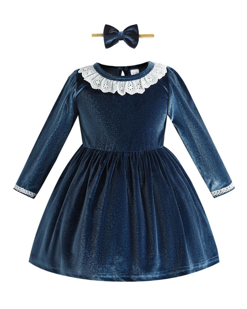Kucnuzki Baby Girl Dress Fall Baby Girl Clothes Long Sleeve Blue Velvet Dress 9-12 Month Girl Clothes Infant Formal Dress Casual Party Dresses 1 Year Old Girl Clothes Kucnuzki Baby Girl Dress Fall Baby Girl Clothes Long Sleeve Blue Velvet Dress 9-12 Month Girl Clothes Infant Formal Dress Casual Party Dresses 1 Year Old Girl Clothes