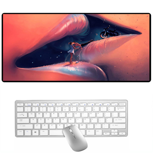 Extra Large Mouse Pad with Non-Slip Rubber Base Customizable Mouse Pad Desk Pad Abstract Kiss Large Gaming Mouse Pad Office Mouse Mat Keyboard Pad XXL?15.74"x35.43"x0.12"?