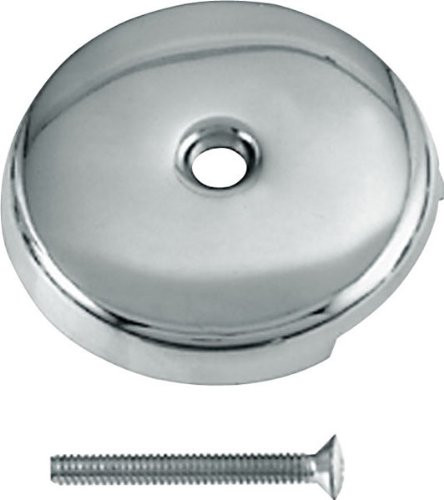 Westbrass 3-1/8" Single Hole Overflow Face Plate and Screw, Polished Chrome, D328-26