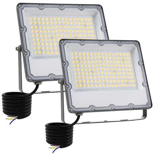 MEEKBOS 2 Pack 100W LED Flood Light Outdoor, 6500K Daylight White 8910LM Super Bright Security Lights, IP66 Waterproof Outdoor Floodlights for Yard, Garden, Garage, Lawn MEEKBOS 2 Pack 100W LED Flood Light Outdoor, 6500K Daylight White 8910LM Super Bright Security Lights, IP66 Waterproof Outdoor Floodlights for Yard, Garden, Garage, Lawn