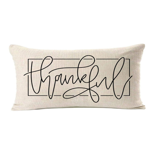 MFGNEH Thanksgiving Day Decor Pillow Covers 12x20 Inch,Thanksgiving Decorations Thanksgiving Lumbar Pillow Thankful Throw Pillow Case Cushion Cover for Sofa Couch