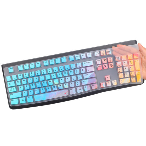 Silicone Keyboard Cover for Logitech K120 & MK120 Ergonomic Desktop USB Wired Keyboard, Logitech K120 & MK120 Keyboard Protective Skin US Layout (NOT Fit Other Model)-Colorful