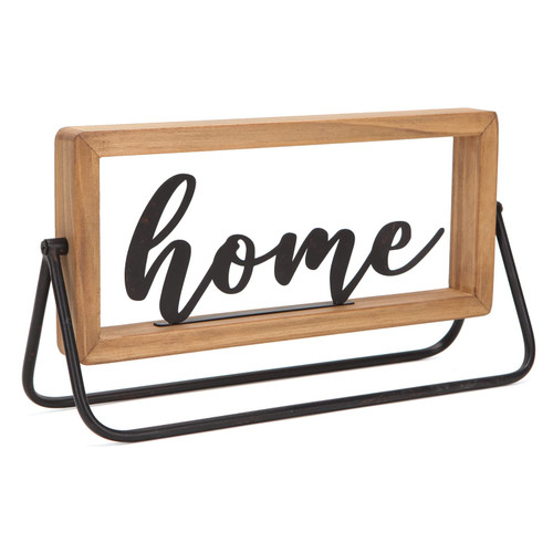 NIKKY HOME Rustic Wooden Home Sign Decorative Cutout Letters Freestanding Block Word Sign Hanging Ornament Table Shelf Decor (Home)