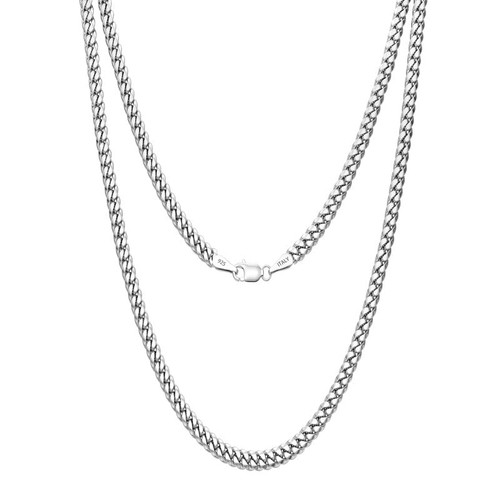 Silver Necklace for women men 4mm Cuban Chain 925 Sterling Silver Clasp Cuban Chain Silver Chain for men 16/18/20/22/24/26/28/30 Inches(20) Silver Necklace for women men 4mm Cuban Chain 925 Sterling Silver Clasp Cuban Chain Silver Chain for men 16/18/20/22/24/26/28/30 Inches(20)