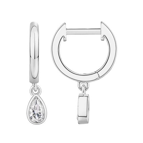 PAVOI 14K White Gold Plated 925 Sterling Silver Post Huggie With Dangle | Small Gold Hinged Hoop Earrings For Women | Trendy Pear Shaped Cubic Zirconia Dangle Hoop Earrings |CZ Huggie Earrings PAVOI 14K White Gold Plated 925 Sterling Silver Post Huggie With Dangle | Small Gold Hinged Hoop Earrings For Women | Trendy Pear Shaped Cubic Zirconia Dangle Hoop Earrings |CZ Huggie Earrings
